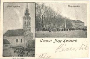 1898 Nagykanizsa, Felső templom, főgimnázium (vágott / cut)