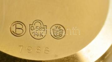 Bifora 14K arany, mechanikus karóra bőr szíjjal, hibátlan gyönygház számlappal, működő, szép állapot...