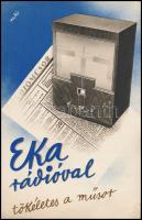 cca 1930 Radó György (1907-?): Eka rádióval tökéletes a műsor - kisplakát, 23×15 cm