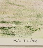 Kiss Terézia (1928- ): Balatoni kikötő. Színezett rézkarc, papír, jelzett, paszpartuban, 29×39 cm