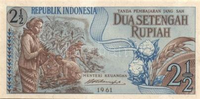 Indonézia 1956. 1R + 2 1/2R pár! + 1959. 5R + 1961. 1R + 2 1/2R pár! + 1984. 100R + 1987. 1000R T:I ...