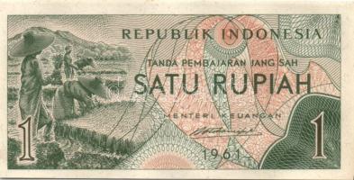 Indonézia 1956. 1R + 2 1/2R pár! + 1959. 5R + 1961. 1R + 2 1/2R pár! + 1984. 100R + 1987. 1000R T:I ...