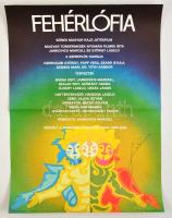 1981 Fehérlófia, Jankovics Marcell rajz-játékfilmjének plakátja, a rendező aláírásával, alján apró szakadás, 57x40,5 cm