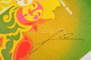 1981 Fehérlófia, Jankovics Marcell rajz-játékfilmjének plakátja, a rendező aláírásával, alján apró s...