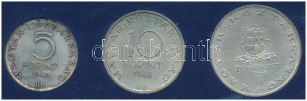 1948. 5Ft Ag "Petőfi" + 10Ft Ag "Széchenyi" + 20Ft Ag "Táncsics" - &qu...