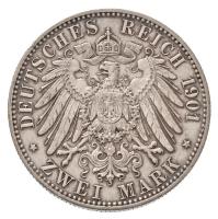 Német Államok / Poroszország 1901A 2M Ag "200 éves a királyság" (11,12g) T:1- patina / Ger...