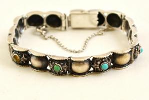 Ezüst karkötő féldrágakövekkel / Silver bracelet 23,4 g