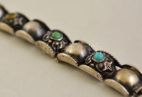 Ezüst karkötő féldrágakövekkel / Silver bracelet 23,4 g