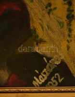 Mészáros jelzéssel: Nő almával. Olaj, karton, fa keretben, 40×30 cm