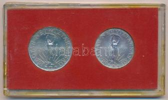 1970. 50Ft Ag + 100Ft Ag "Felszabadulás" pár, eredeti, kissé sérült, leragasztott MNB plas...