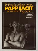 1980 Faragó István (1945-): Pofonok völgye, avagy Papp Lacit nem lehet legyőzni, magyar film plakát, Mafilm Hunnia Balázs Béla Stúdió, hajtásnyommal, 59x42 cm