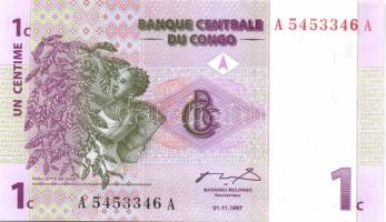 Kongó 1997. 1c, 5c, 10c, 20c, 50c + 2003. 10Fr, 20Fr T:I Összesen 7klf db!