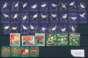 Dánia 66 db használatlan és pecsételt karácsonyi levélzáró bélyeg