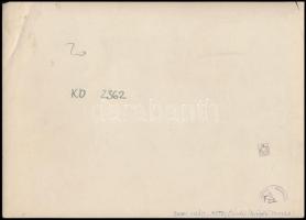 cca 1930 MFTR 633-as uszály az óbudai Hajógyári Duna-ágon, nagyméretű fotó, hátulján feliratozva, pe...