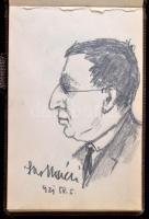 Ányos Laci (Adler László) (1881-1938) nótaszerző vázlatkönyve, 29 sztl. lev., benne népszerű zeneszerzők ceruzarajzával, valamint egy további rajzzal (20 db) is, közte testvére Sas Náci (Adler Ignác, (1875-1926). Egészvászon-kötésben.