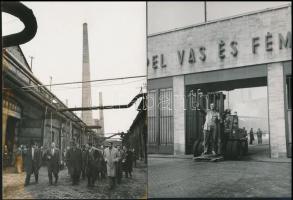 1958 Budapest, Csepel, a Lenin-szobor felállítása a Vasművek előtt, 5 db MTI sajtófotó (Vigovszki Ferenc), az egyik hátulján pecséttel jelzett, 13×~8 cm