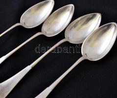 Ezüst (Ag) kis kanál, 4 db, jelzett, h: 14,5 cm, nettó: 113 g