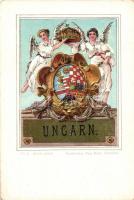 Ungarn / Magyar királyi címer / The Kingdom of Hungary, coat of arms. Paul Kohl Kunstverlag No. 9. litho