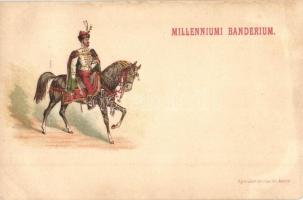 Milleniumi banderium. Rigler József Ede rt. kiadása / Hungarian cavalryman, uniform. litho (fa)