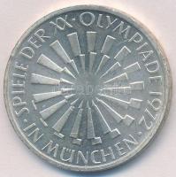 NSZK 1972D 10M Ag Müncheni Olimpia - Spirál T:1- kis ph. FRG 1972D 10 Mark Ag Münich Olympics - Spiral C:AU small edge error Krause KM#134.1