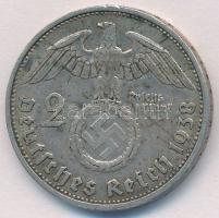 Német Harmadik Birodalom 1938G 2M Ag "Hindenburg" T:2 German Third Reich 1938G 2 Mark Ag &...