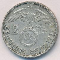 Német Harmadik Birodalom 1939A 2M Ag "Hindenburg" T:3 többszörös ph. 
German Third Reich ...