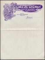 cca 1910 Géczy György vas és baromfi kereskedő három fejléces számla/levélpapír 3 db kitöltetlen