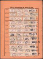 1942 Budapest Székesfőváros Auguszta telep Munkaszolgáltatás megváltását igazoló jegyfüzet, bélyegekkel