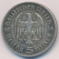 Német Harmadik Birodalom 1936G 5M Ag "Hindenburg" T:2 patina
German Third Reich 1936G 5 M...