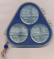 1976. 200Ft Ag (3xklf) "Festők I. / Derkovits, Szinyei, Munkácsy" sor, eredeti, plombált M...