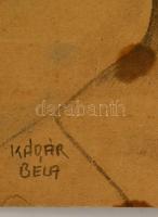 Kádár jelzéssel: Női porté. Ceruza, karton, foltos, 36×29 cm