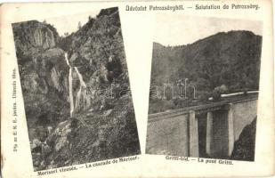 1907 Petrozsény, Petrosani; Merisori vízesés, Gritti híd / waterfall, railway bridge (EK)