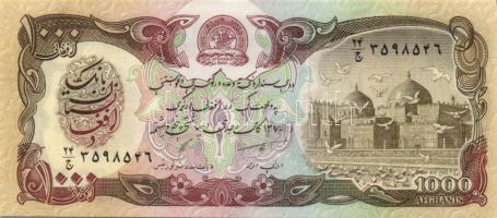 Afganisztán 1979-93. 50A, 100A, 500A, 1000A, 10.000A + 2002. 1A, 2A, 5A T:I Összesen 8klf db!