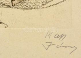 Kass jelzéssel: Bérházak. Rézkarc, papír-karton,  21×18 cm