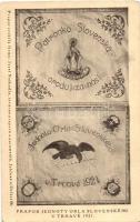 1921 Nagyszombat, Tyrnau, Trnava; Szlovák Orol Egyesület lapja / Prapor Jednoty Orla Slovenského / Slovakian Orol Unity postcard (EK)