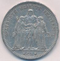 Franciaország 1874A5Fr Ag III. Napóleon T:2 ph.  France 1874A 5 Francs Ag Napoleon III C:XF edge error Krause KM#820.1