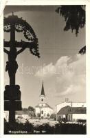 Magyarlápos, Oláhlápos, Targu Lapus; Piac tér, templom / market square, church (EK)