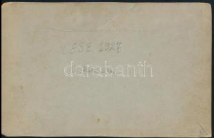 1927 A Celldömölk SE focistái, fotó, kartonra ragasztva, hátulján feliratozva, 11×17 cm