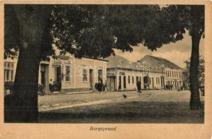 Borgóprund, Prundu Bargaului; utcakép telefonnal és Teofil Bala üzlete / street view with telephone and shops (Rb)