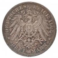 Német Államok / Bajorország 1908D 3M Ag "Ottó" (16,70g) T:2 patina, kis ph. / German State...