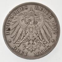 Német Államok / Poroszország 1912A 3M Ag "II. Vilmos" (16,66g) T:2,2- / German States / Pr...