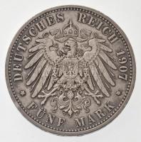 Német Államok / Poroszország 1907A 5M Ag "II. Vilmos" (27,78g) T:2 patina / German States ...