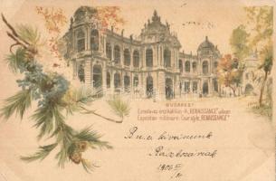 1906 Budapest, Ezredéves Országos Kiállítás, Reneszánsz (Renaissance) udvar, brown 2kr Ga. litho s: Cserna (EK)