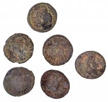 6db-os tisztítatlan római rézpénz tétel a Kr. u. IV. századból T:3 6pcs of uncleaned Roman copper coins from the 4th century AD C:F