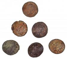 6db-os tisztítatlan római rézpénz tétel a Kr. u. IV. századból T:3
6pcs of uncleaned Roman copper c...
