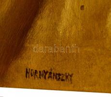 Hornyánszky jelzéssel: Pók pozíció. Olaj, vászon, 56×136 cm