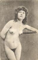 Vintage erotic nude lady. Künstler Akt-Studie (non PC) (fl)
