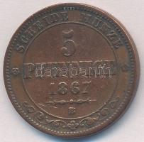 Német Államok / Szászország 1867B 5pf Cu T:2 German States / Saxony-Albertine 1867B 5 Pfennige Cu C:XF Krause KM#1218