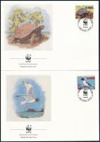 WWF The wildlife of the Galapagos Islands set 4 values 4 FDC WWF: A Galápagos-szigetek élővilága sor...