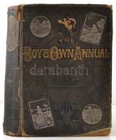 1879-1880 The Boys Own Paper. II. évf. No.38-89. London, Leisure Hour. Angol nyelven. Rengeteg illusztrációval, közte néhány színes litográfiával is. Egészvászon-kötésben, kopott borítóval, egy kihajtható illusztráció sérült. / 1879-1880 The Boys Own Paper. Vol. II. No.38-89. London, Leisure Hour. With lot of illustrations, with some colorful litographies, in English language. Linen-binding, with worn cover, one foldable illustration damaged.
